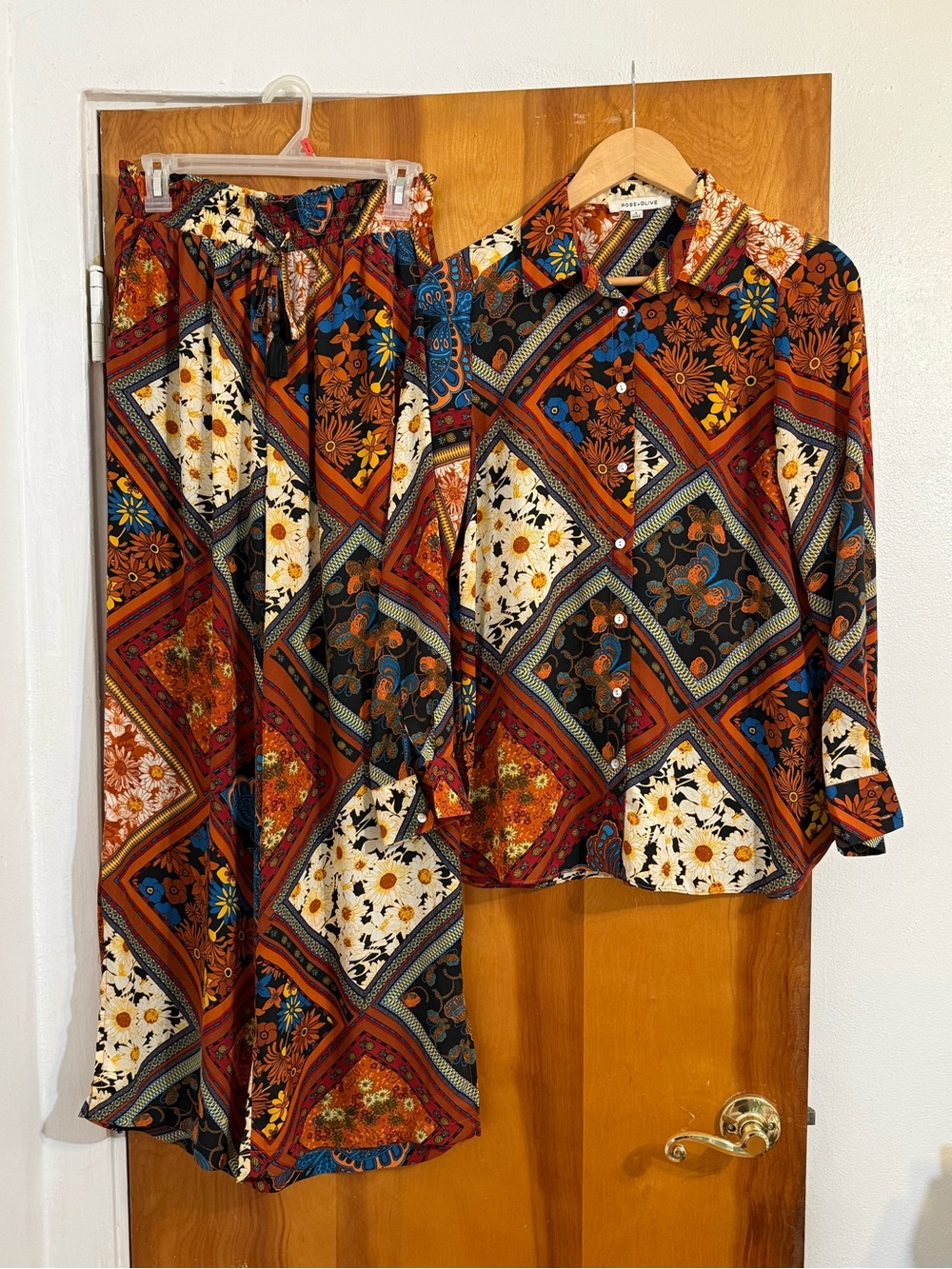 Bohemian Patchwork Pants & Shirt Set